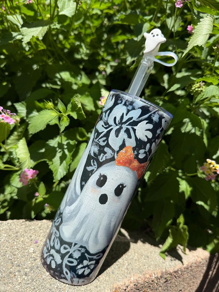 Spooky Ghosts Friends 20 oz Skinny Tumbler