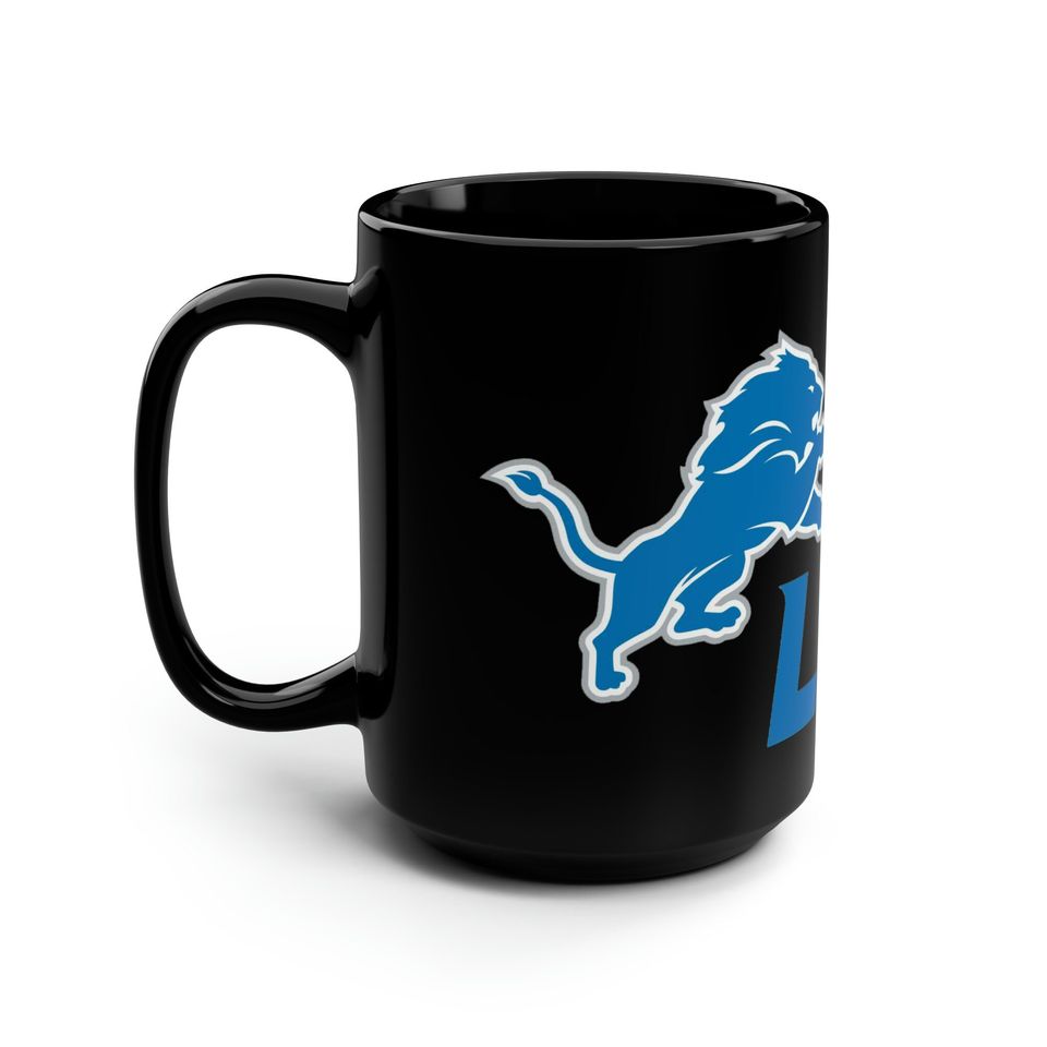 Detroit Lions Black Mug, 15oz