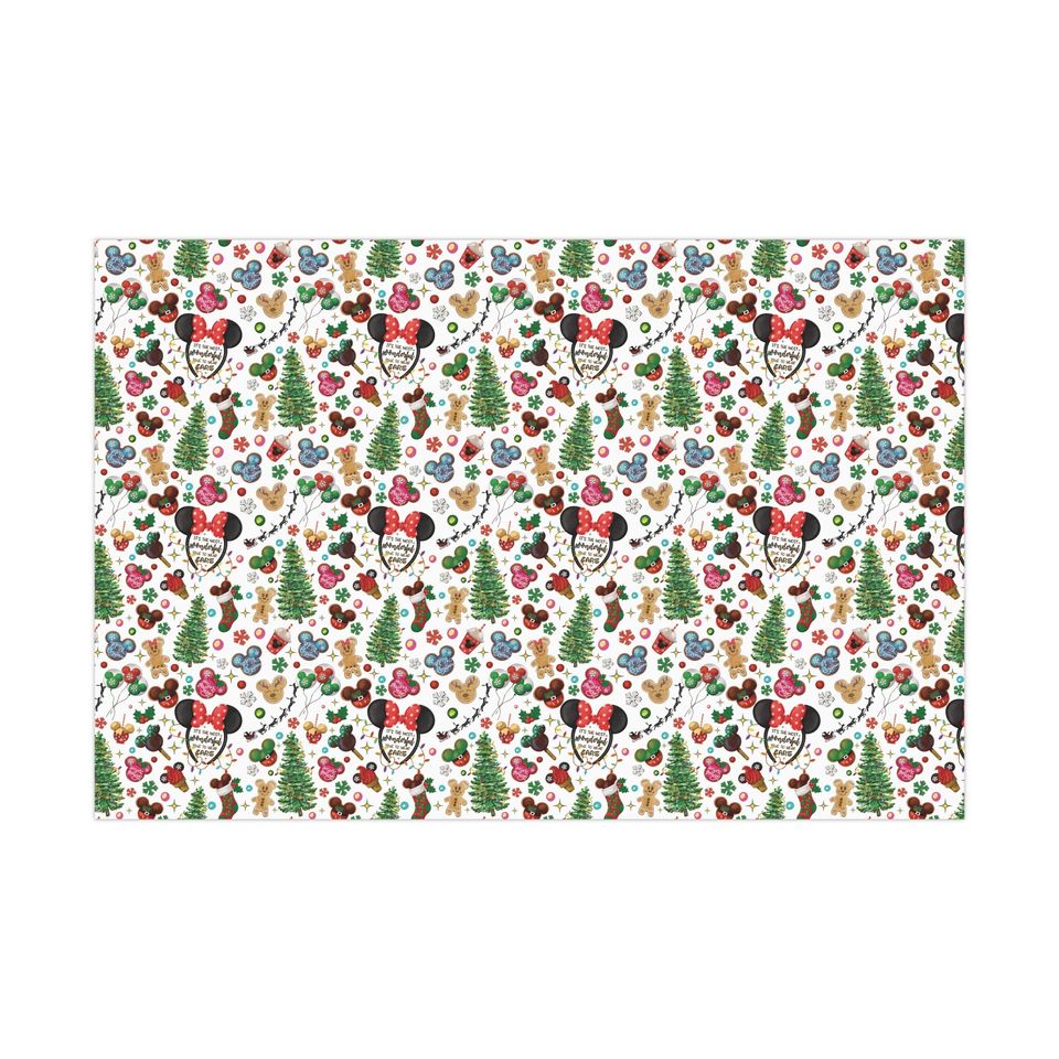 Christmas Wrapping Paper, Disney Christmas Wrapping Paper, Cute Magical