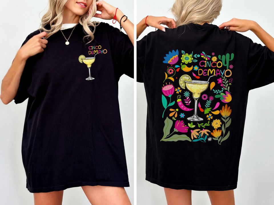 Cinco de Mayo Boho Floral Margarita Shirt, Cinco de Mayo Tee