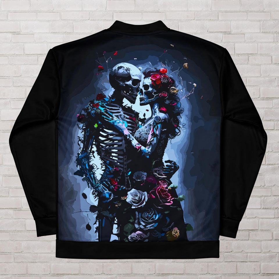 Black Jacket Halloween Skeleton , modern Design , Skull Design , Skull Jacket