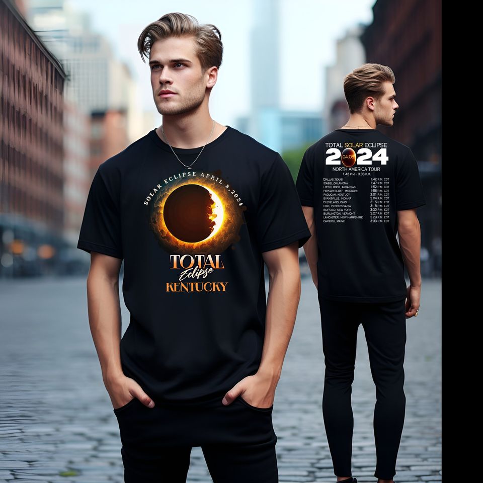 Kentucky Total Solar Eclipse 2024 Shirt, Path of Totality, Moon Astronomy Gift