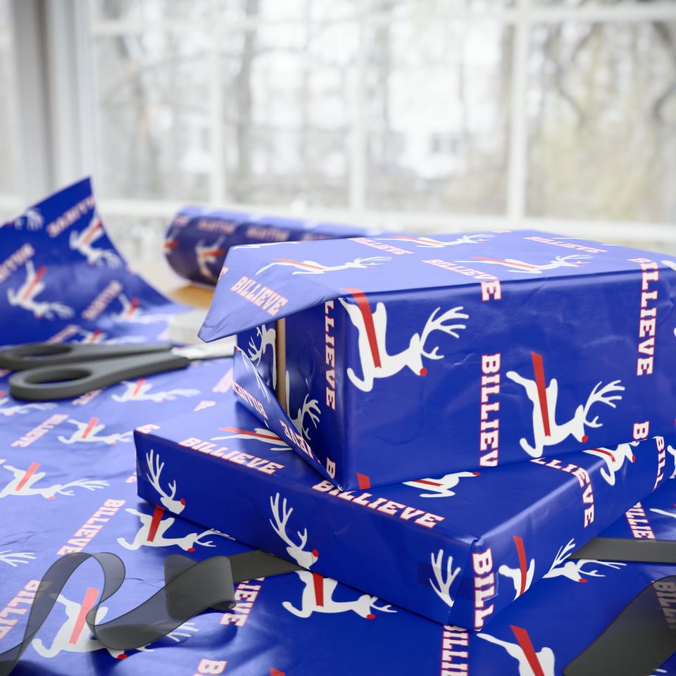Buffalo Football Reindeer Wrapping Paper