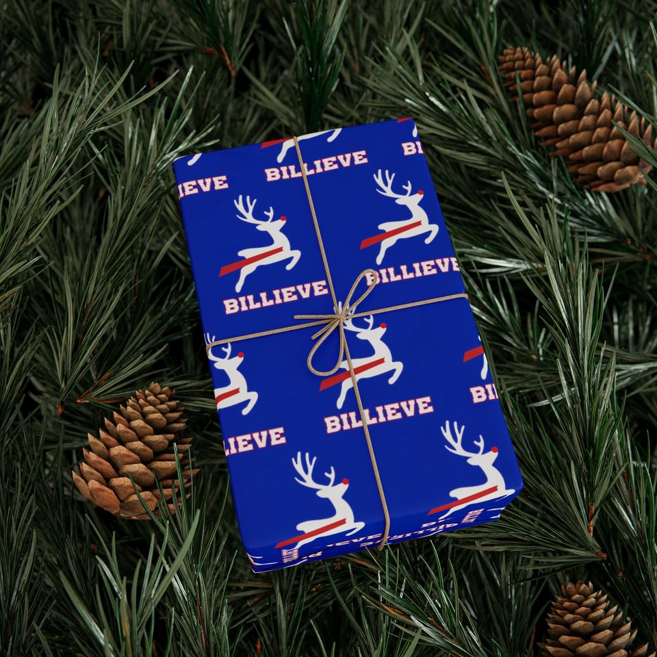 Buffalo Football Reindeer Wrapping Paper