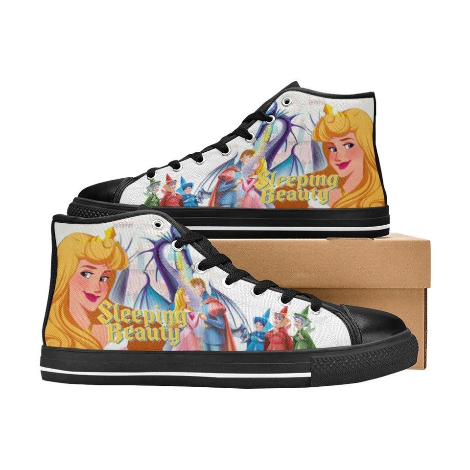 Sleeping Beauty Shoes, Sleeping Beauty High Top Shoes Sneakers