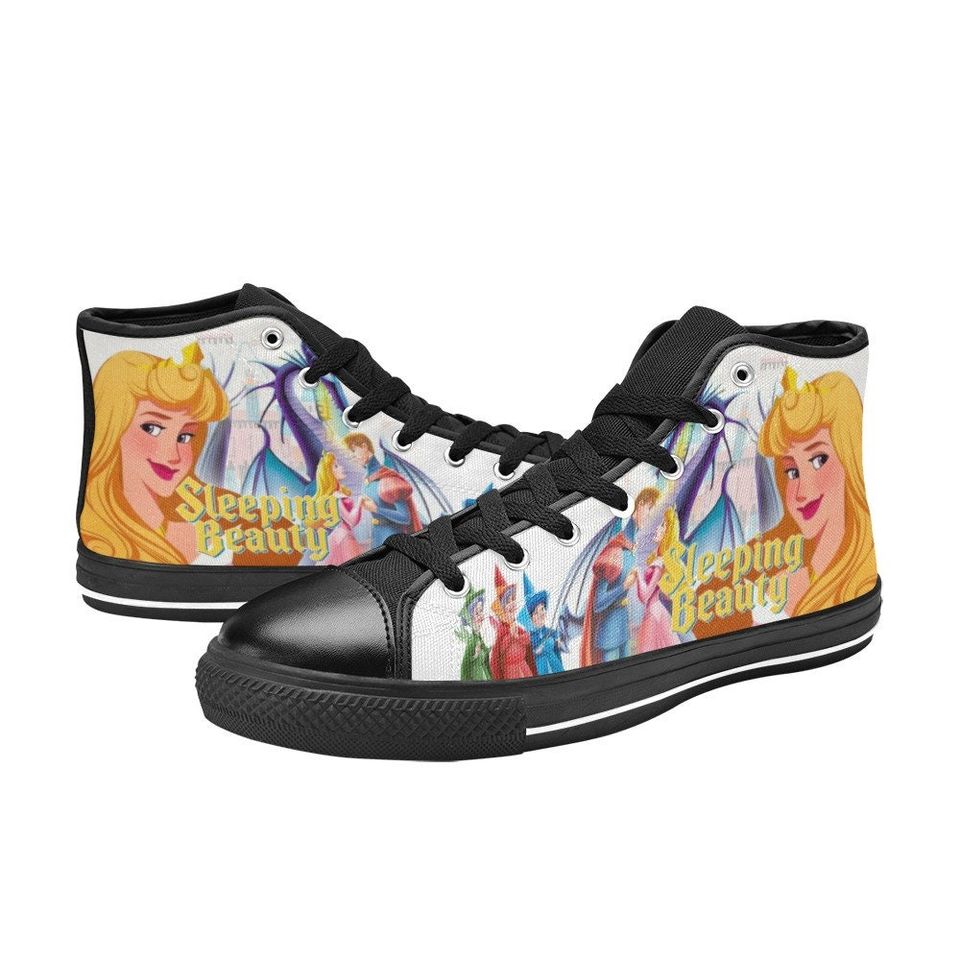 Sleeping Beauty Shoes, Sleeping Beauty High Top Shoes Sneakers