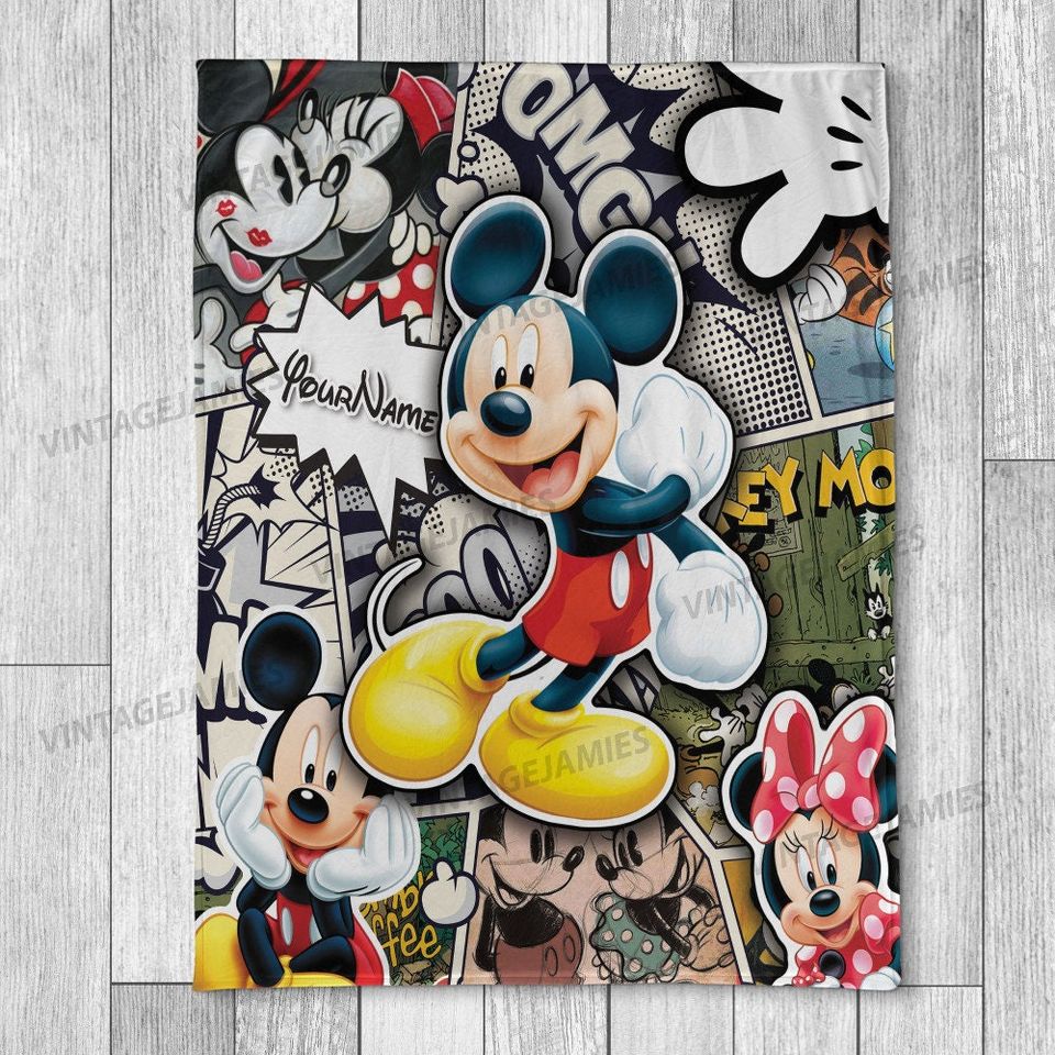 Personalized Mickey Mouse Blanket, Mickey Mouse Gifts, Disney Christmas Gifts