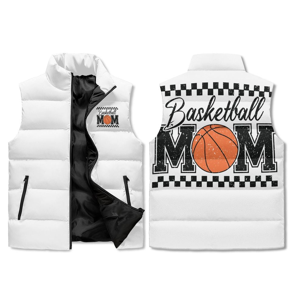 Basketball Mom Puffer Sleeveless Jacket
