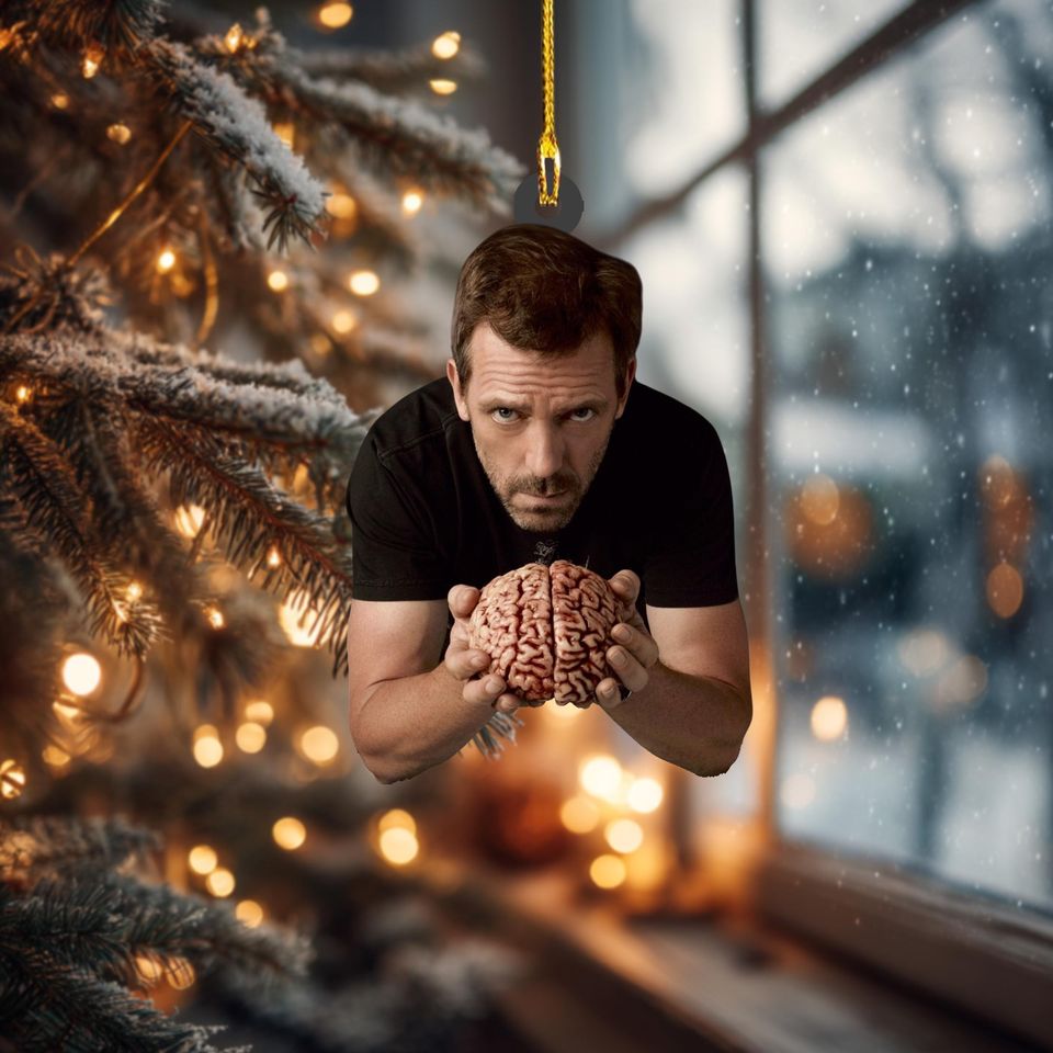House MD Christmas Ornament, Gregory House with Doctors Cast, Retro TV Show Fan Gift, Custom Holiday Tree Decoration, Medical Drama Ornament