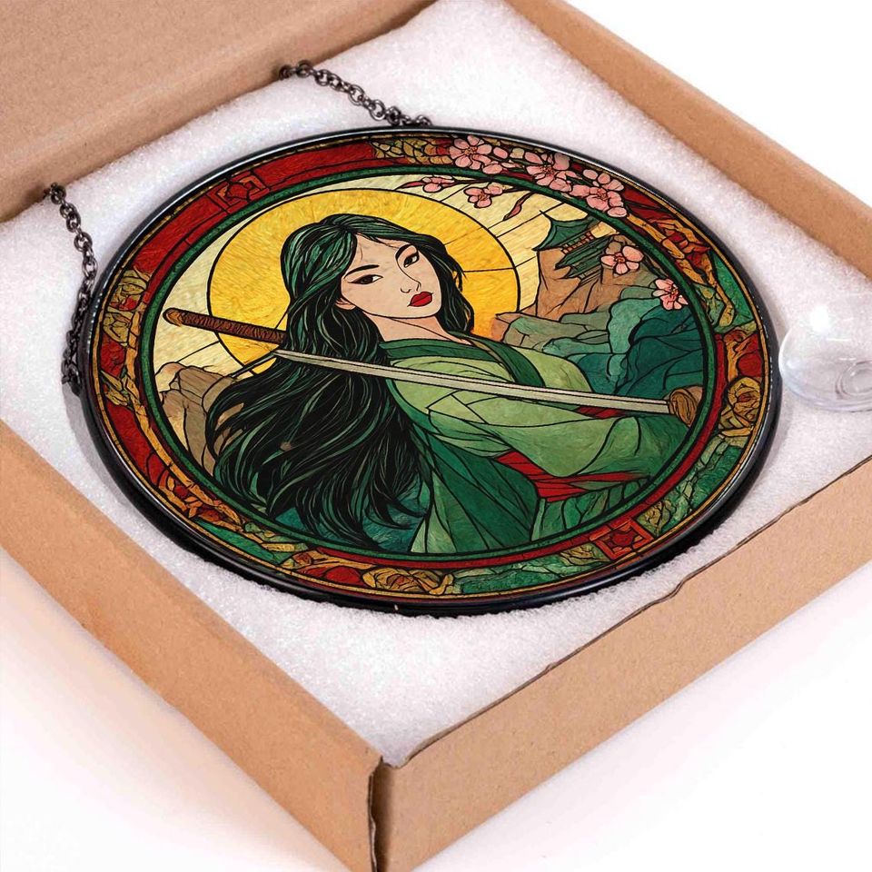 Disney Mulan Stained Glass Suncatcher, Disney Mulan Window Hanging, Disney Mulan Suncatcher, Disney Mulan Decor
