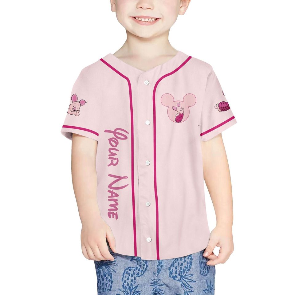 Personalize Winnie The Pooh Piglet, Custom Disney Baseball Jersey