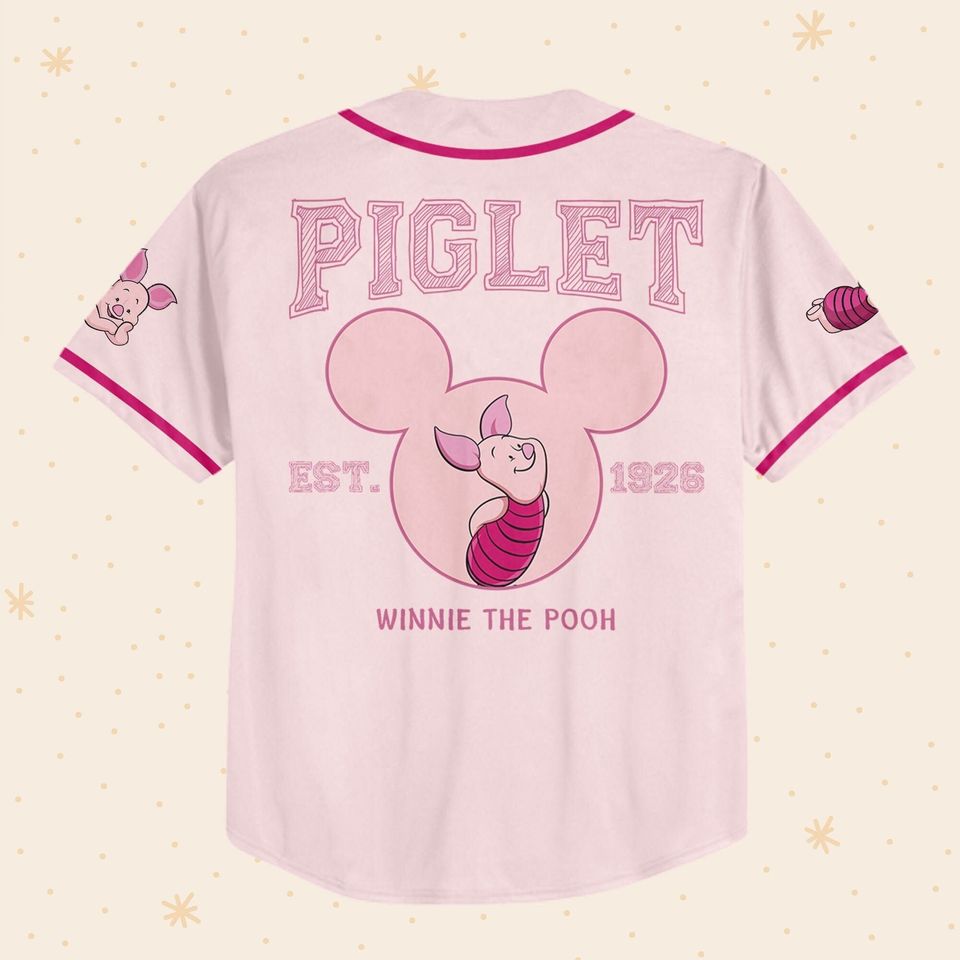 Personalize Winnie The Pooh Piglet, Custom Disney Baseball Jersey