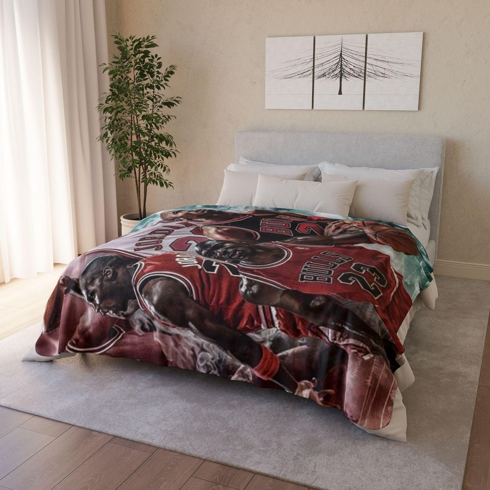 Michael Jordan Sherpa Fleece Blanket, Chicago Bulls Gift