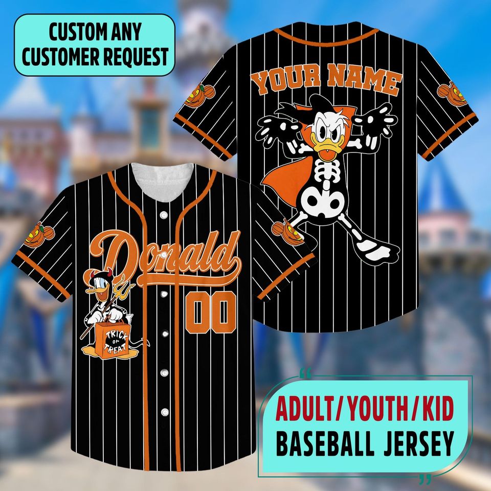 Custom Mickey Mouse Halloween Collection Baseball Jersey