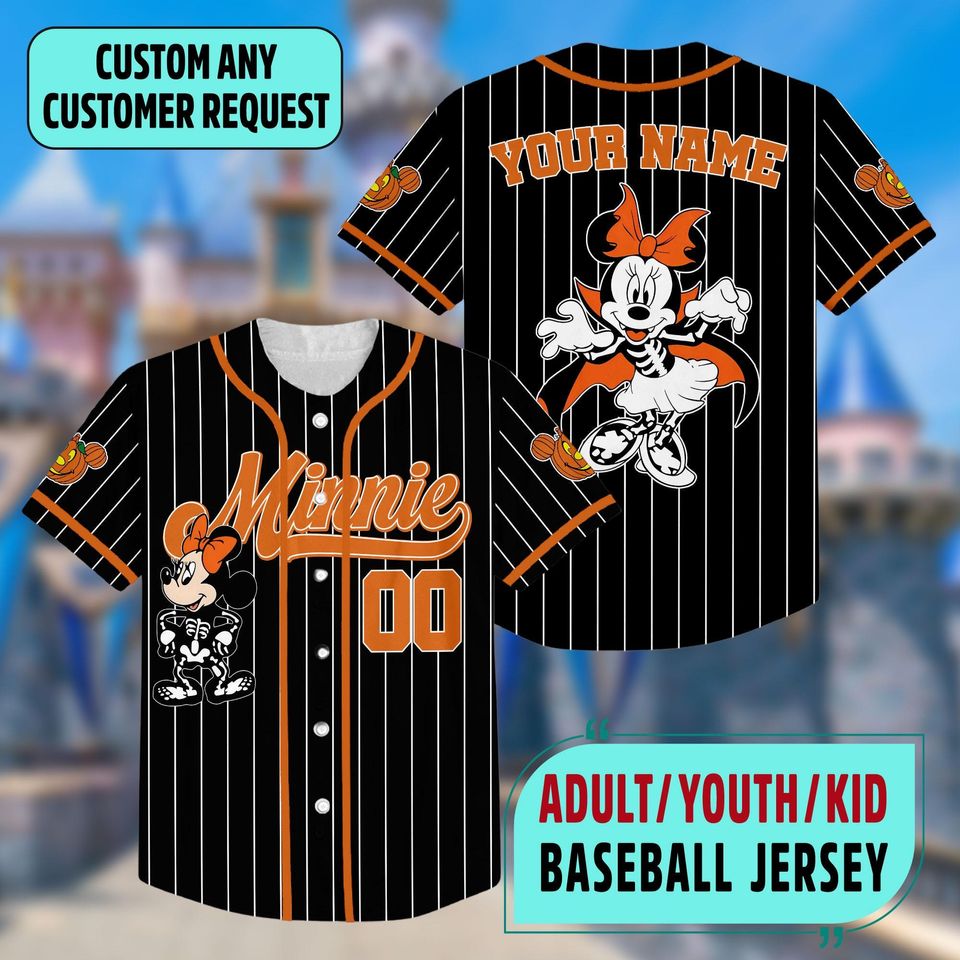 Custom Mickey Mouse Halloween Collection Baseball Jersey