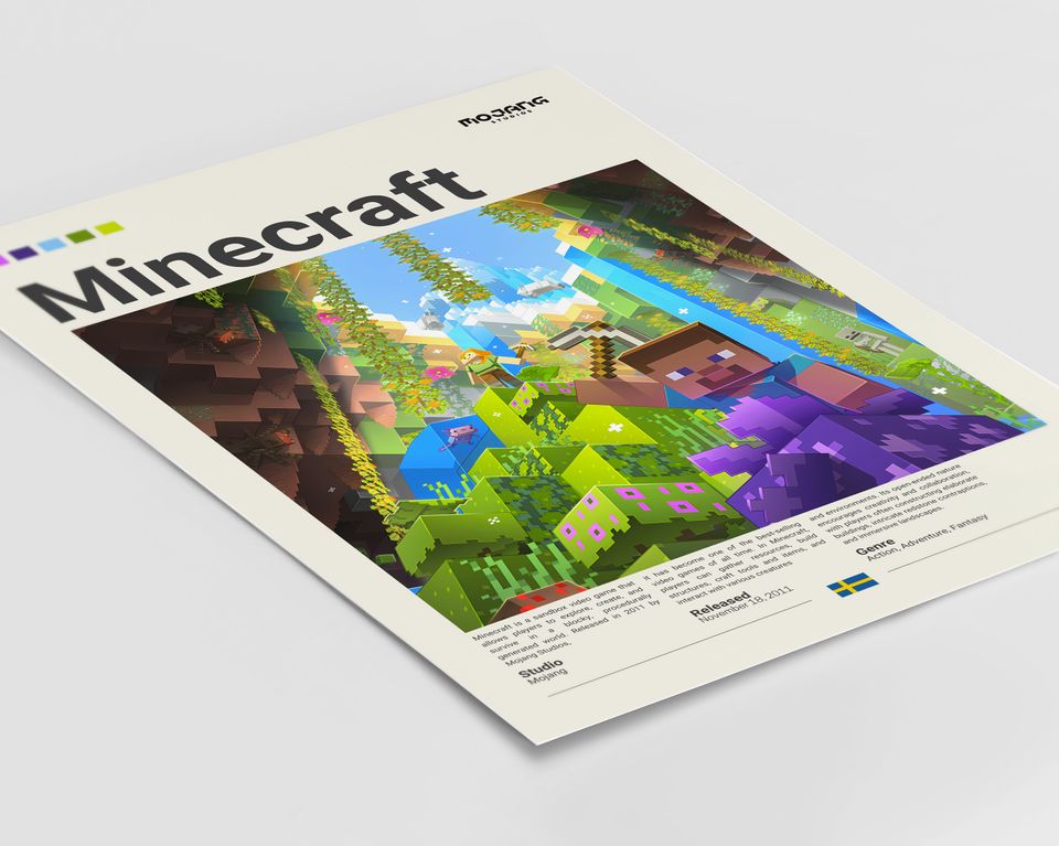Minecraft Poster, Gaming Room Poster, Gaming Wall Poster, Gaming Print