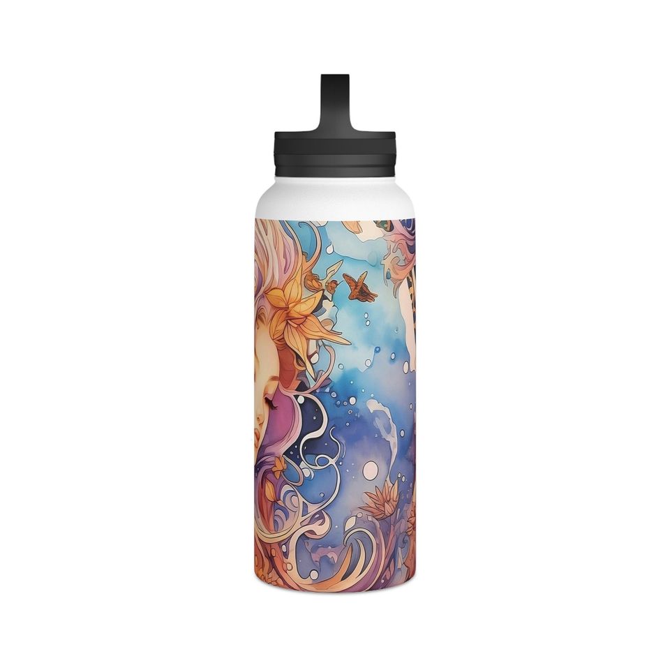 Stainless Steel Water Bottle, Handle Lid