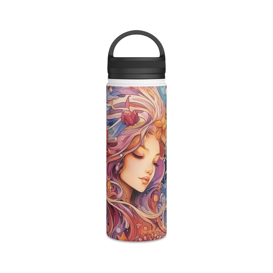Stainless Steel Water Bottle, Handle Lid