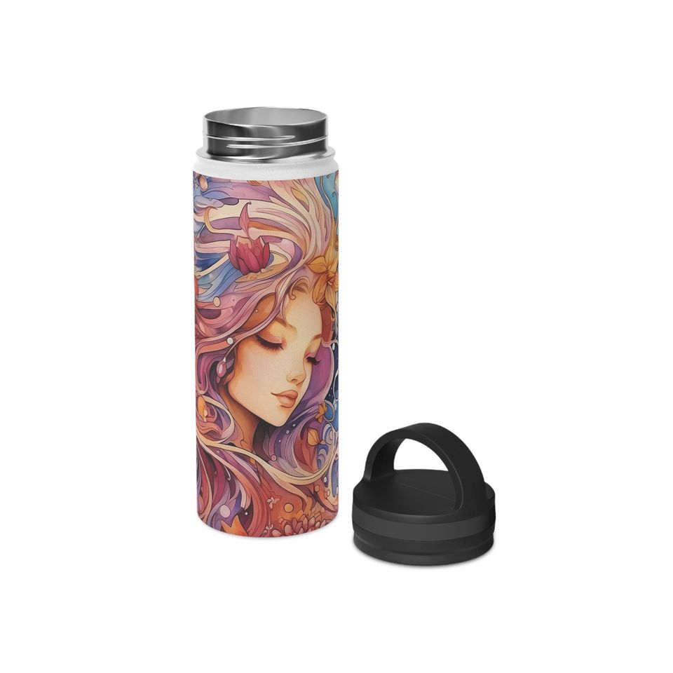 Stainless Steel Water Bottle, Handle Lid