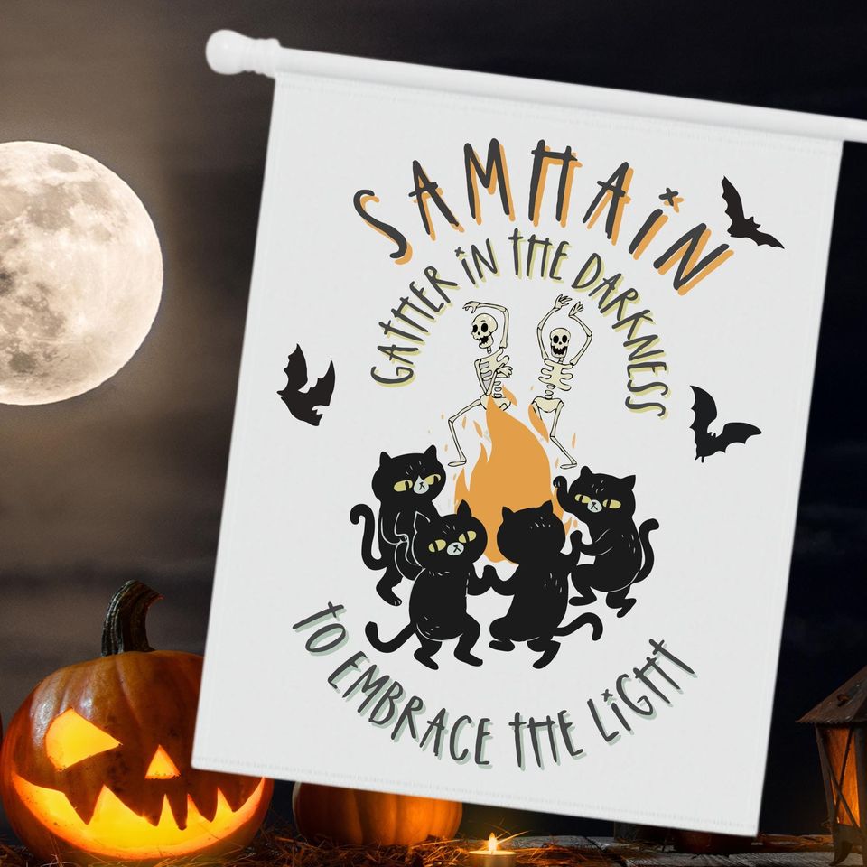 Witch Garden Flag, Samhain Yard Flag, Witchy Decor, Samhain Decor, Pagan Decor