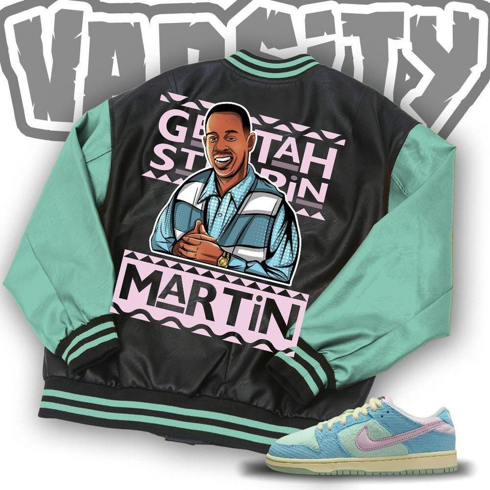 Custom Unisex Varsity Jacket, Martin Cartoon