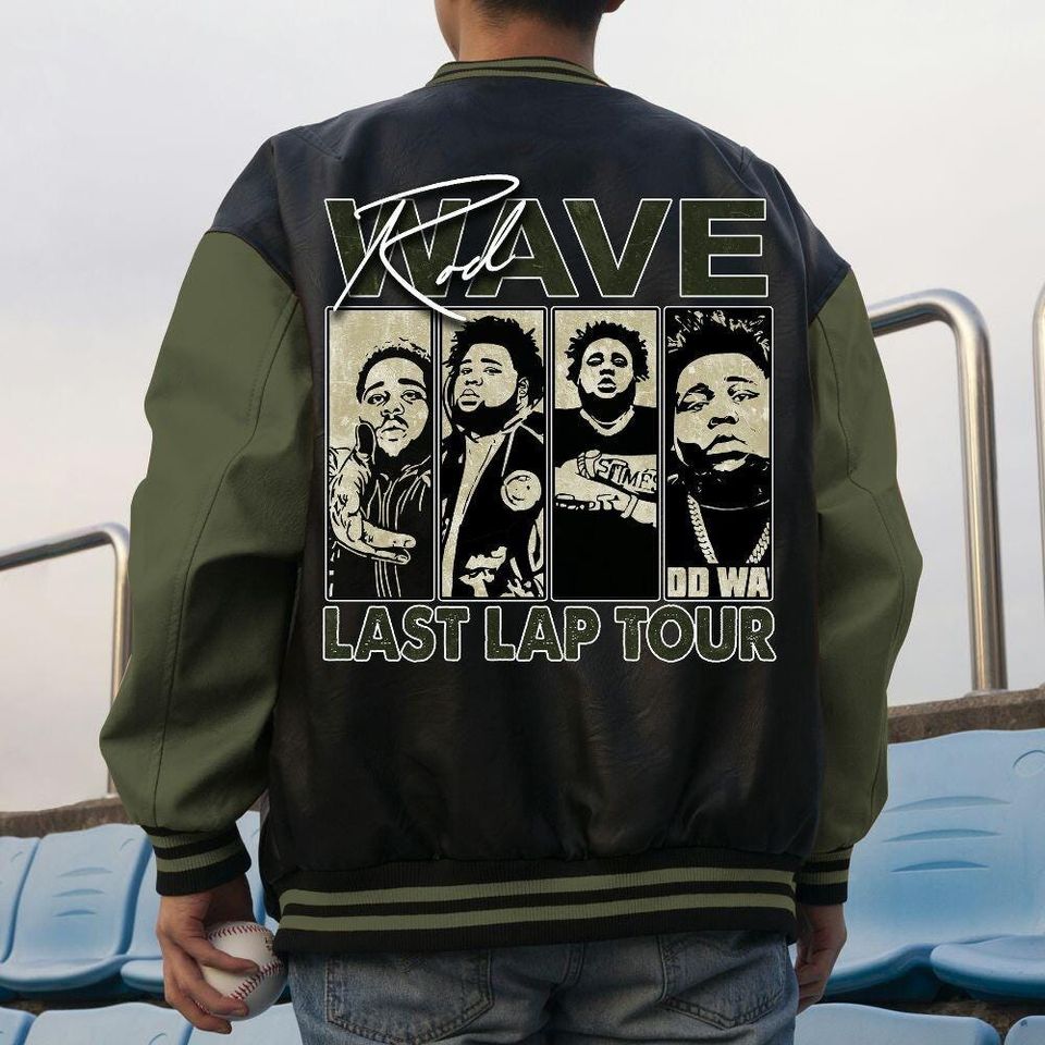 Custom AM 1 Essential Premium Unisex Varsity Jacket, Rod Wave Last Lap Tour Varsity Jacket, Rap Music Varsity Jacket