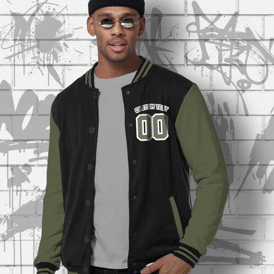 Olive Unisex Varsity Jacket, Varsity Jacket