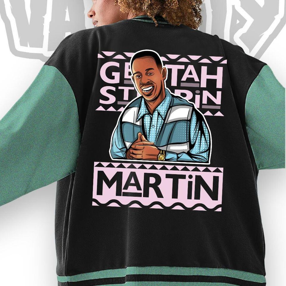 Custom Unisex Varsity Jacket, Martin Cartoon