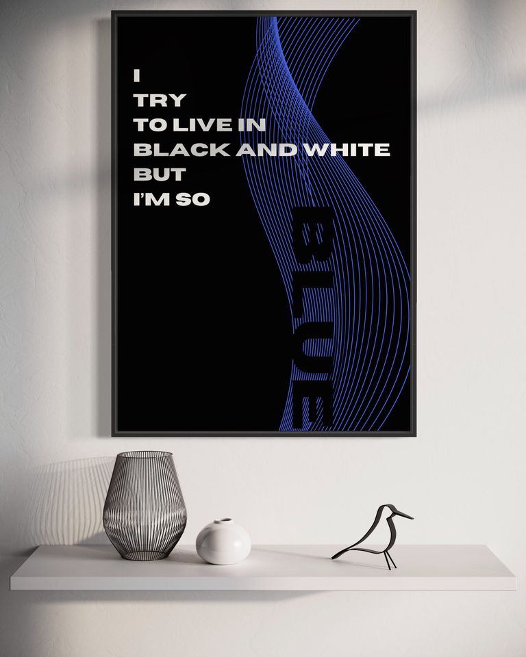 Billie Eilish Lyrical Poster | I try to live in black