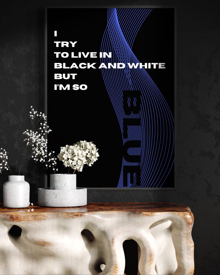 Billie Eilish Lyrical Poster | I try to live in black