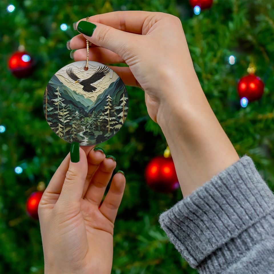 Valley Eagle Ceramic Ornament