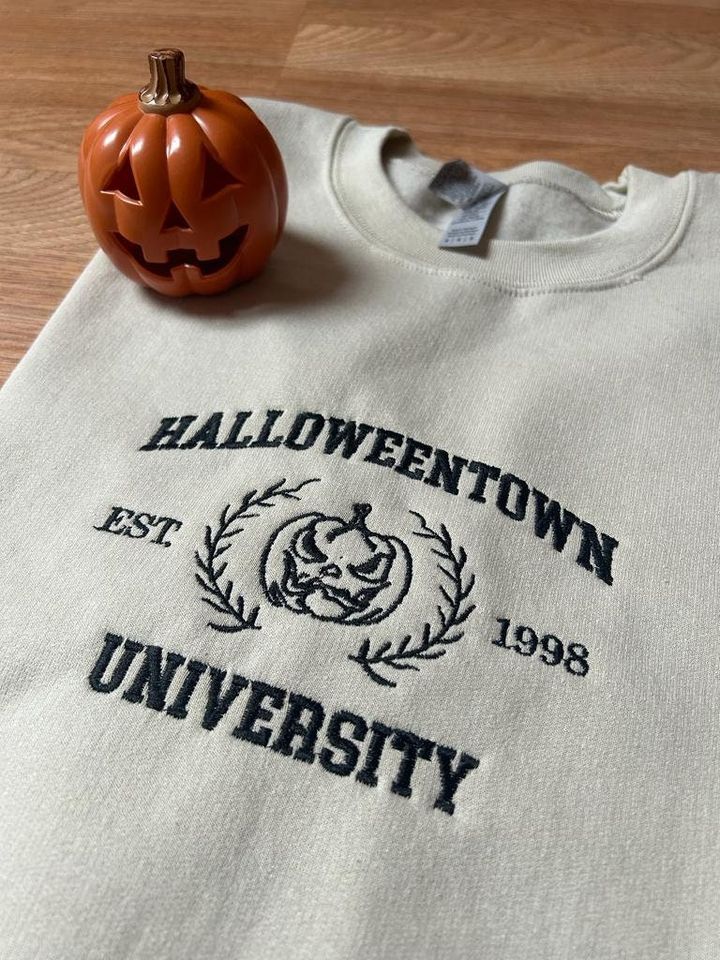Halloweentown Embroidered Sweatshirt, Retro Halloweentown Sweatshirt