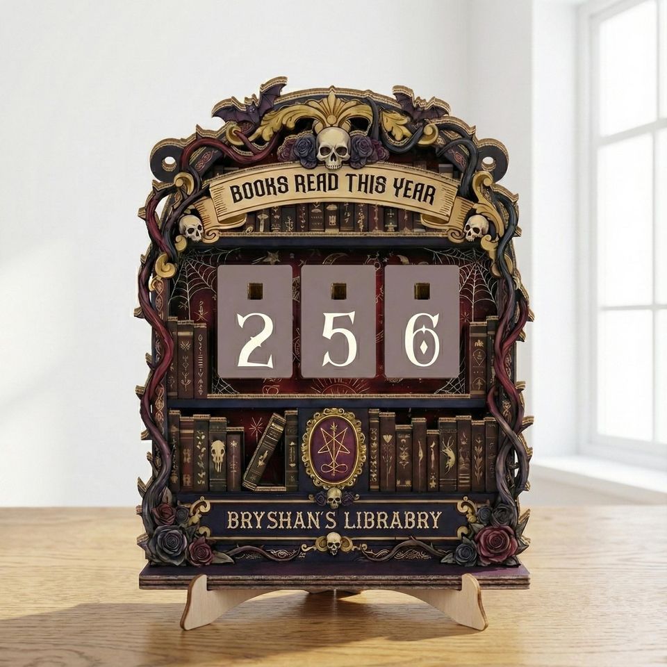Personalized Book Tracker - Books Read This Year Counter, Vintage Book Read Tracker, Gift for Readers, Book Lovers Gift, Bookshelf Decor