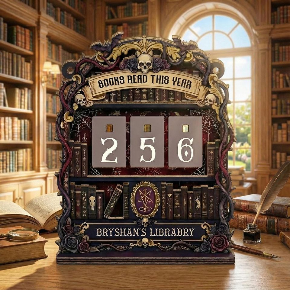 Personalized Book Tracker - Books Read This Year Counter, Vintage Book Read Tracker, Gift for Readers, Book Lovers Gift, Bookshelf Decor