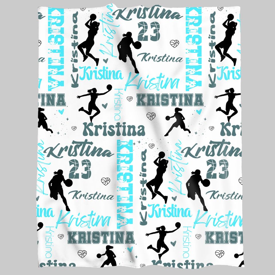 Personalized Basketball Blanket: Custom Name Throw for Team