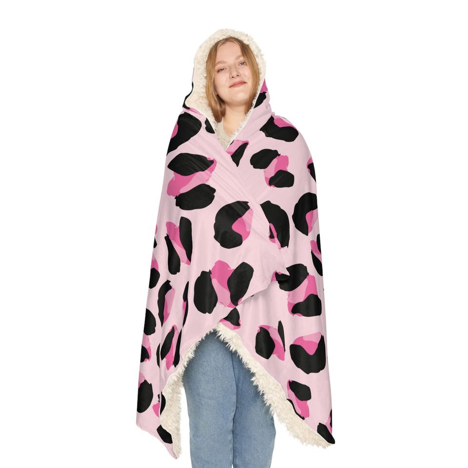 Cheetah Print Camo Hooded Snuggle Blanket