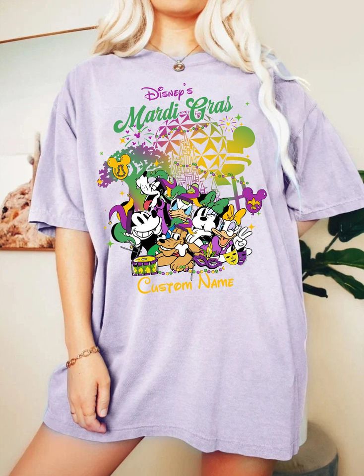 Personalized Mickey and Friends Disney Mardi Gras shirt