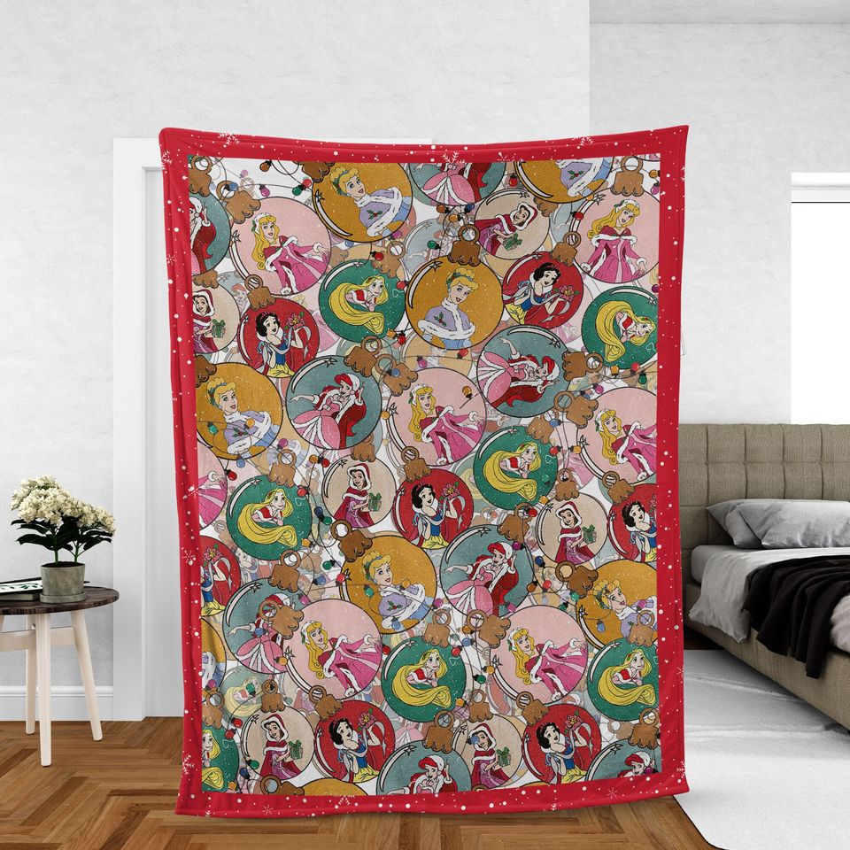 Ornaments Disney Princess Soft Throw Blanket, Disney Christmas