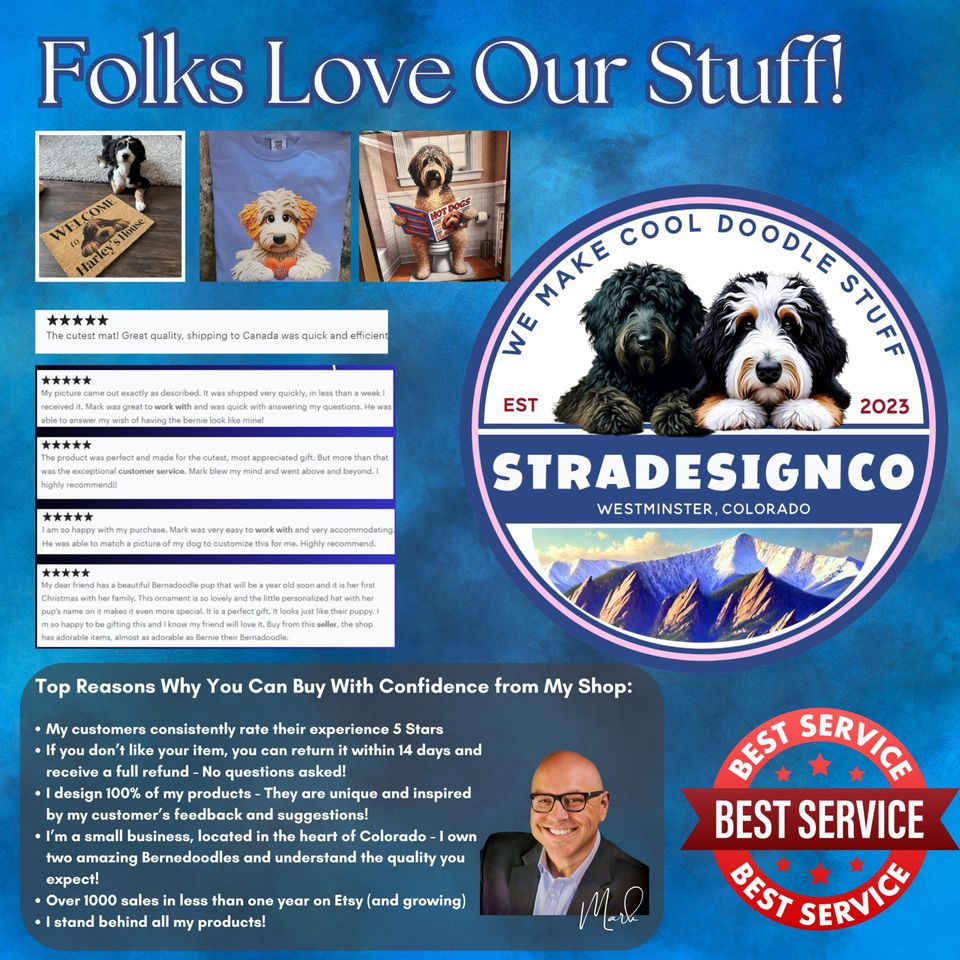 Bernedoodle Wearing a Santa Hat - Acrylic Ornament - Personalized Christmas Doodle Decor