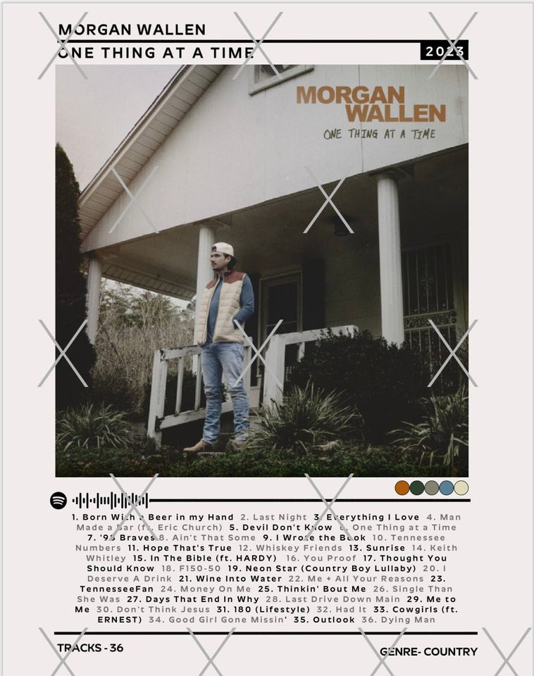 Wallen Western One Thing At A Time Album Poster