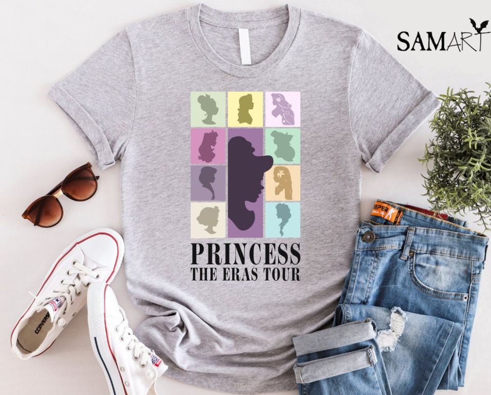 Two Sided Princess Eras Tour Shirt,Disneyland Princess