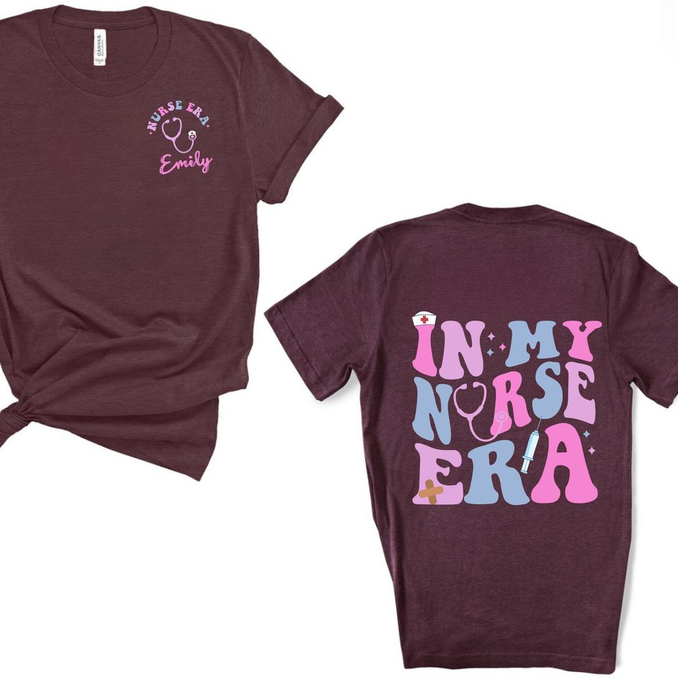Personalized Nurse Shirt, In My Nurse Era Double Sided Shirt, Nursing Graduation Gift