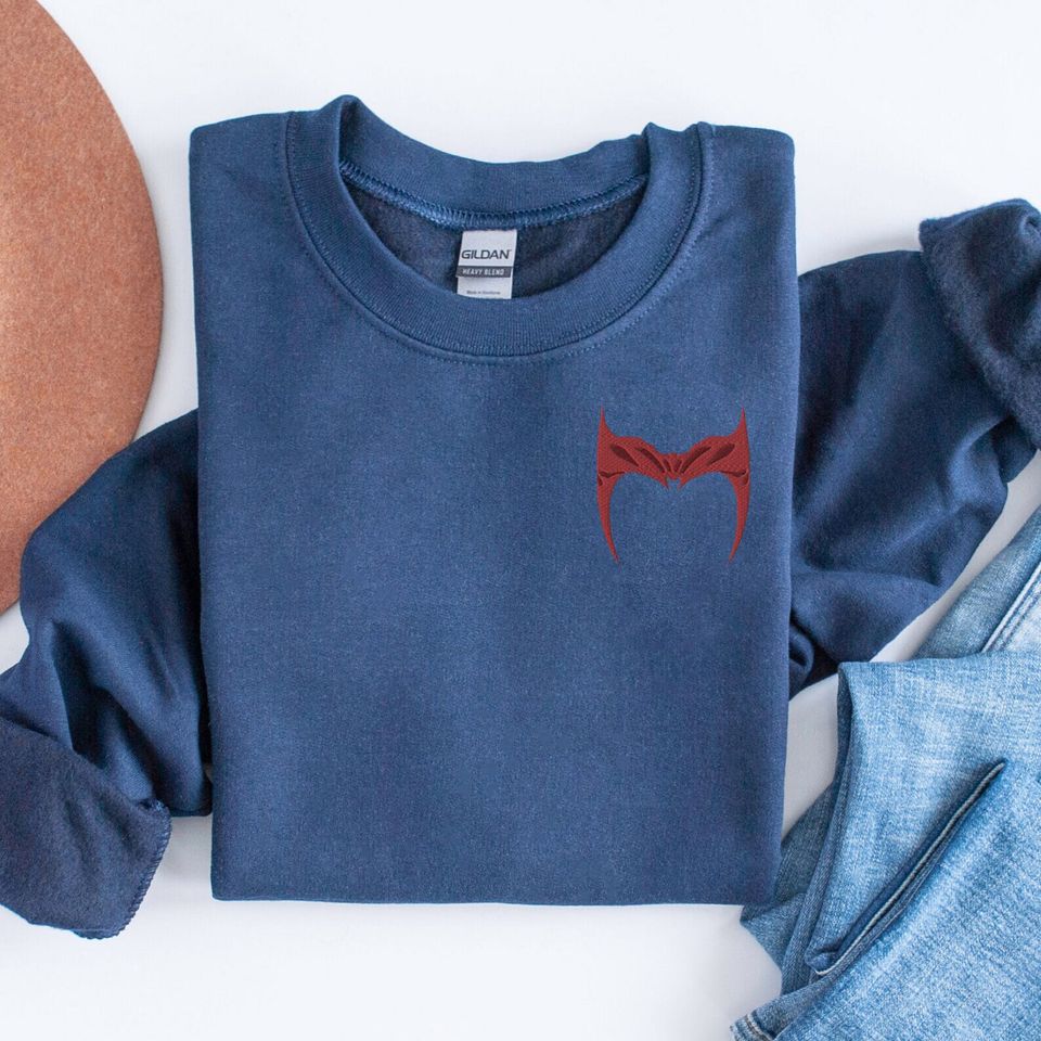 Scarlet Witch Headpiece Embroidered Unisex Sweatshirt