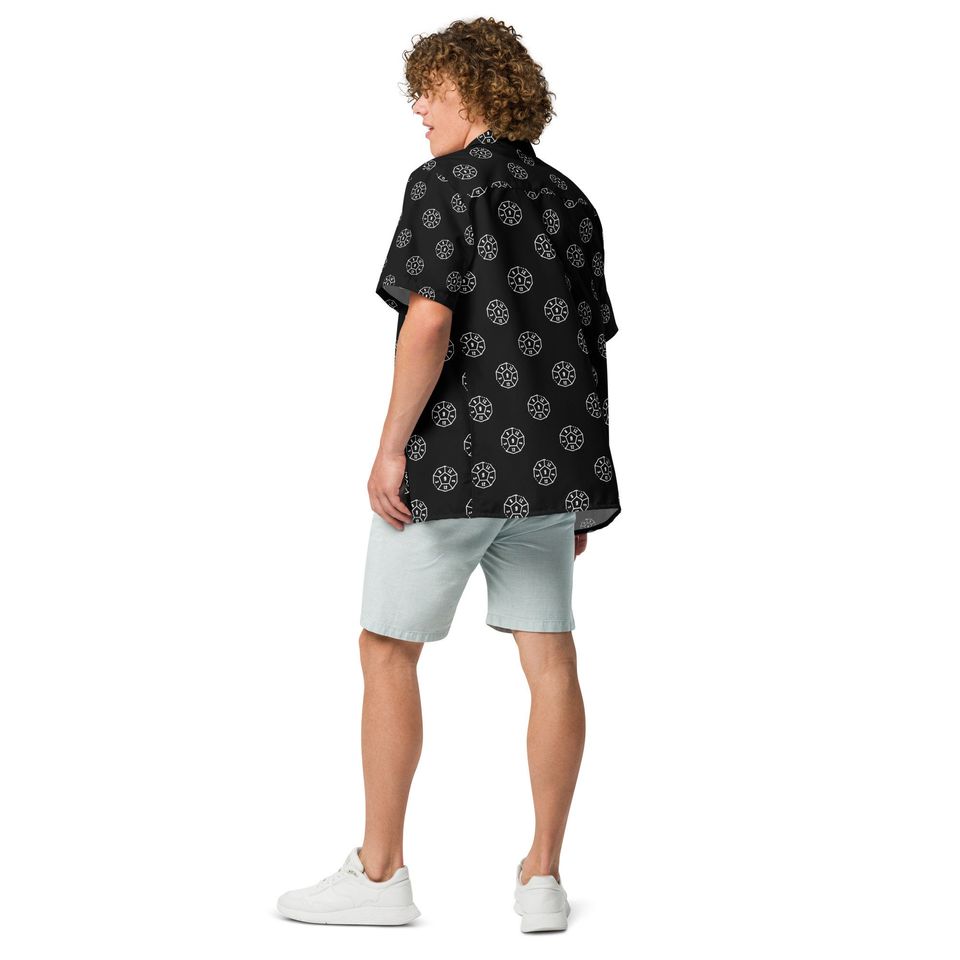 D2 Dice Pattern Lightweight Button Down Shirt, D20 Dice Shirt, DND Player Gift