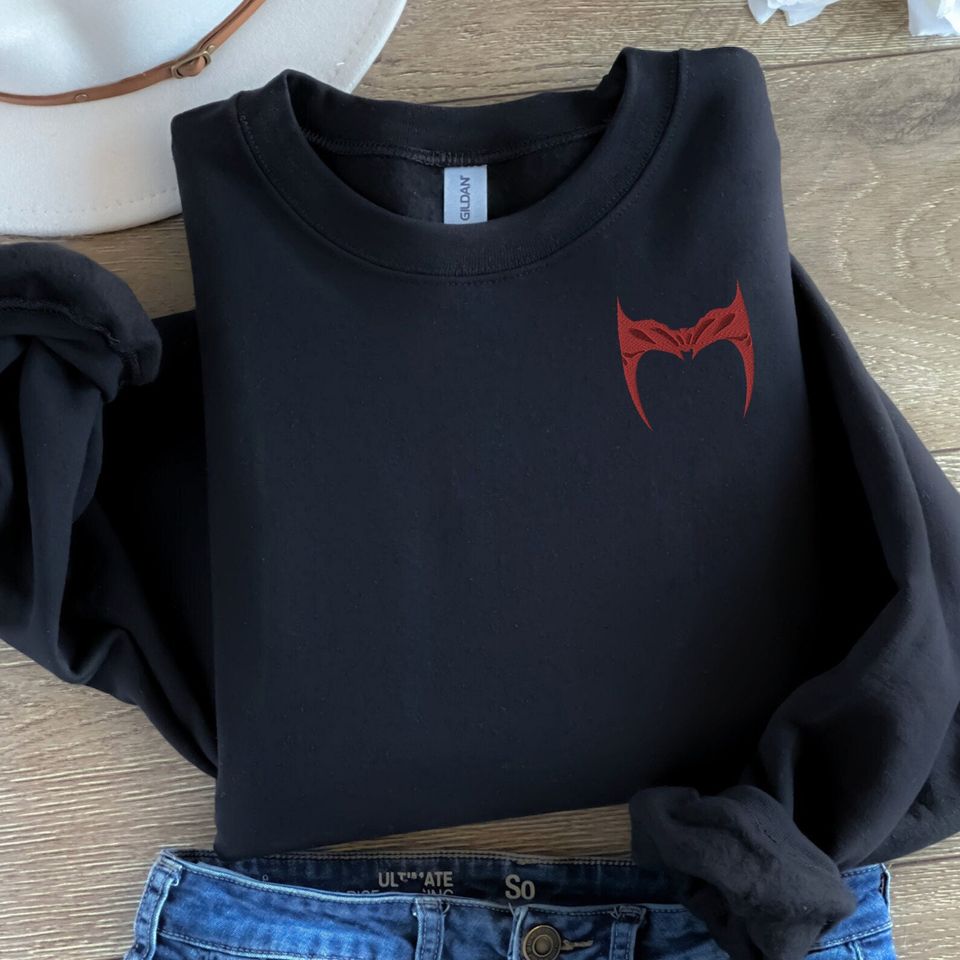 Scarlet Witch Headpiece Embroidered Unisex Sweatshirt