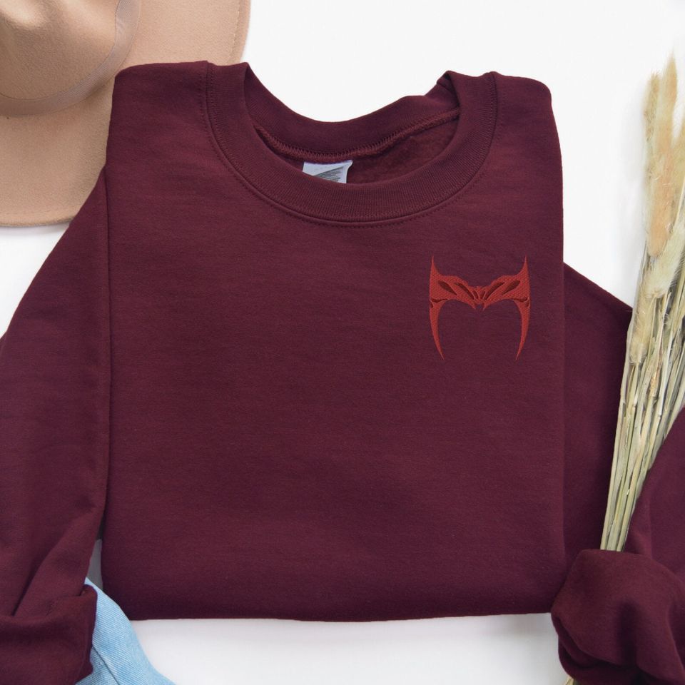 Scarlet Witch Headpiece Embroidered Unisex Sweatshirt