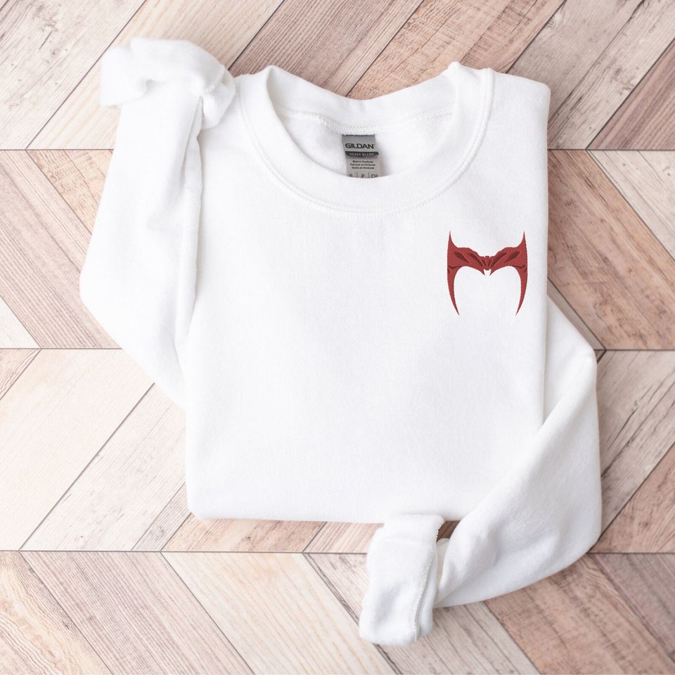 Scarlet Witch Headpiece Embroidered Unisex Sweatshirt