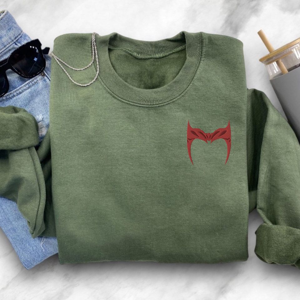 Scarlet Witch Headpiece Embroidered Unisex Sweatshirt