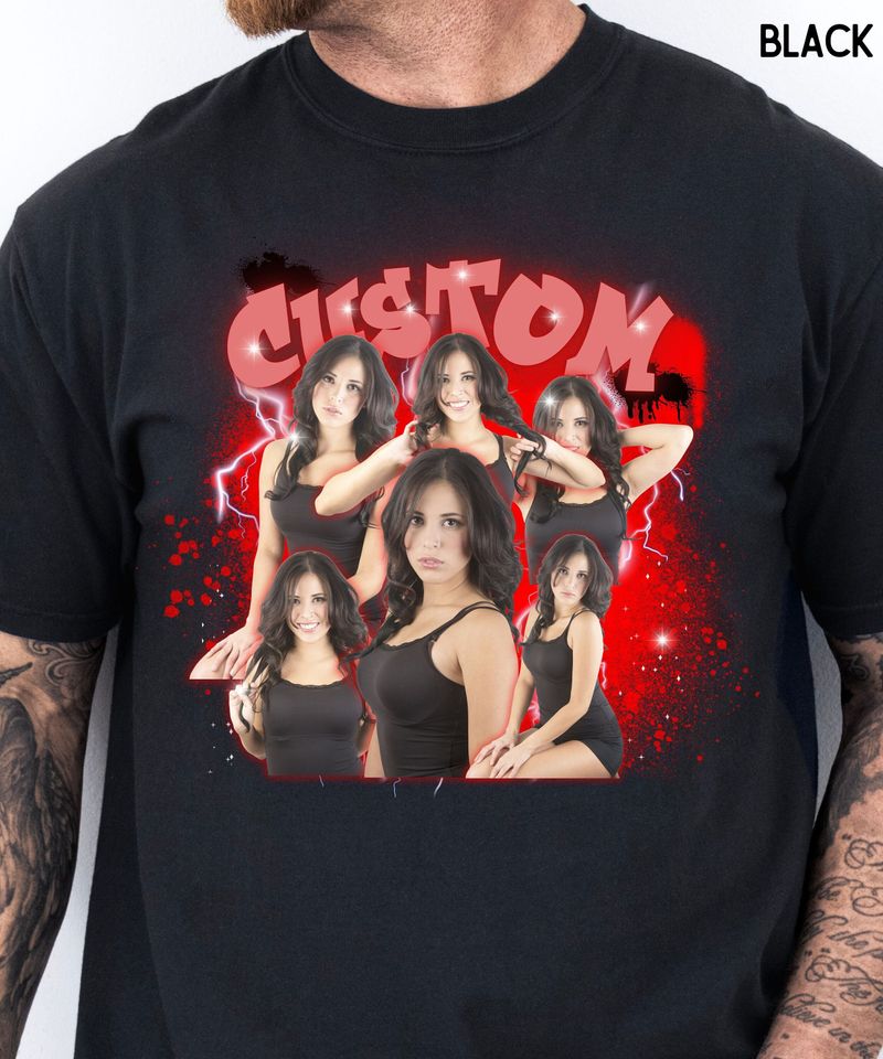 Custom 90s Bootleg Rap Shirt with Photos