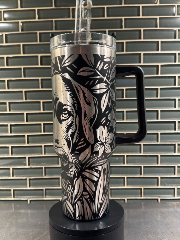 Labrador Retriever / Lab / Dog themed Laser Engraved black 40oz Tumbler